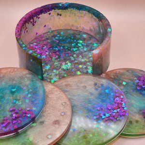 *DISCOUNTED SHIPPING* Multicolored Coaster Set